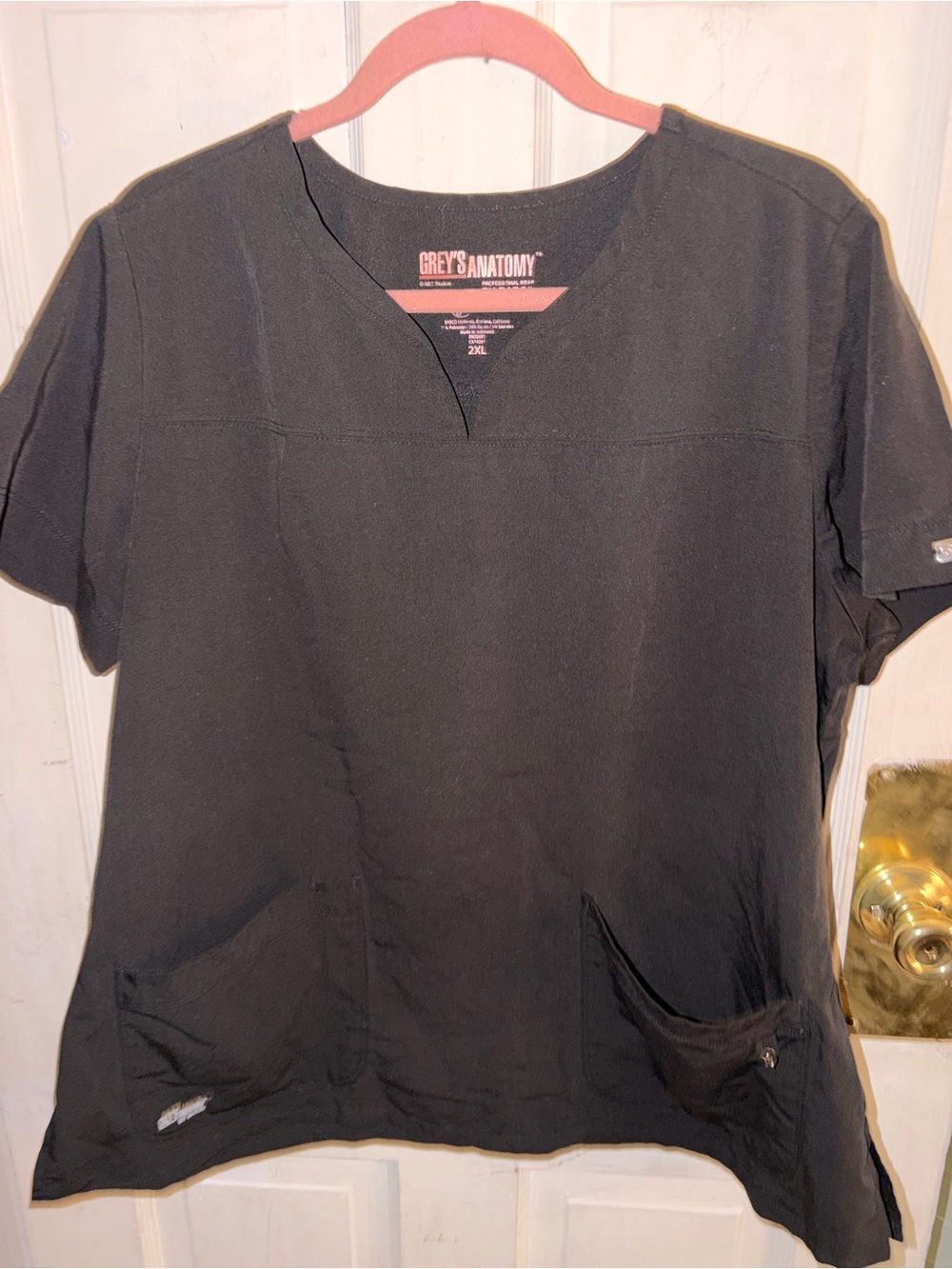 Grey's Anatomy Black V-Neck Short Sleeve Medical Top